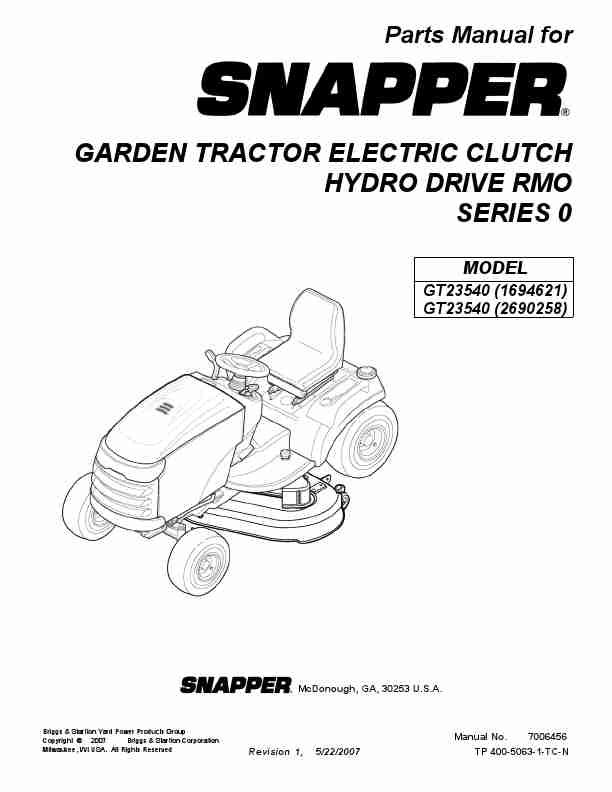 Snapper Lawn Mower GT23540 (1694621)-page_pdf